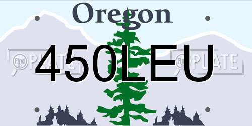 450LEU Oregon License Plate