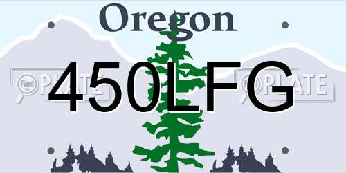 450LFG Oregon License Plate