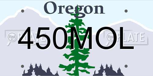 450MOL Oregon License Plate