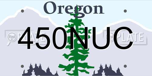 450NUC Oregon License Plate