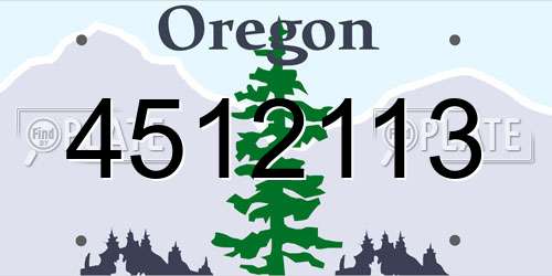 4512113 Oregon License Plate