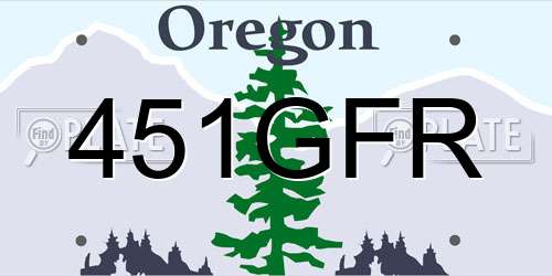 451GFR Oregon License Plate