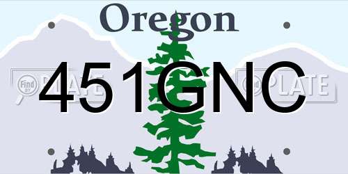 451GNC Oregon License Plate