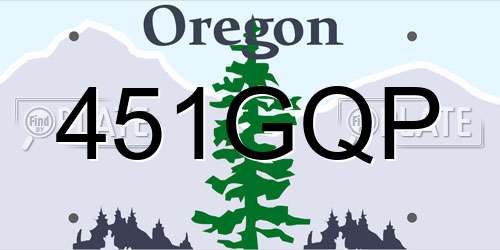 451GQP Oregon License Plate