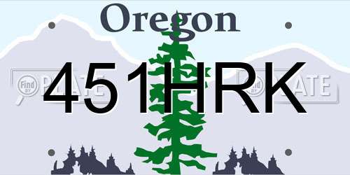 451HRK Oregon License Plate