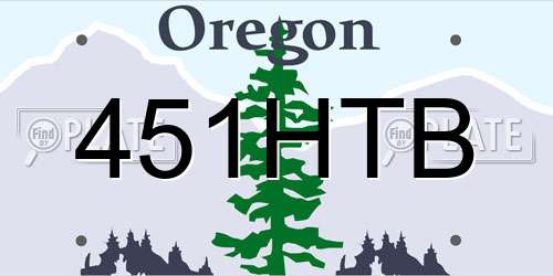 451HTB Oregon License Plate