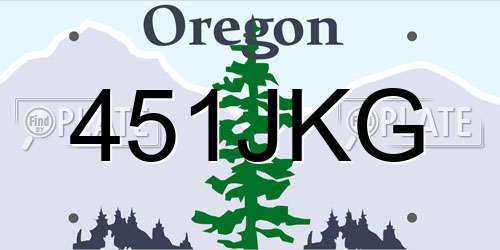 451JKG Oregon License Plate