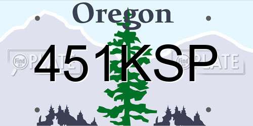 451KSP Oregon License Plate