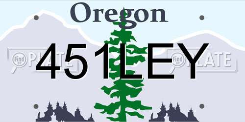 451LEY Oregon License Plate