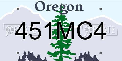 451MC4 Oregon License Plate