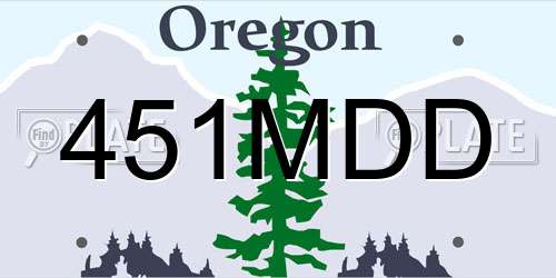 451MDD Oregon License Plate
