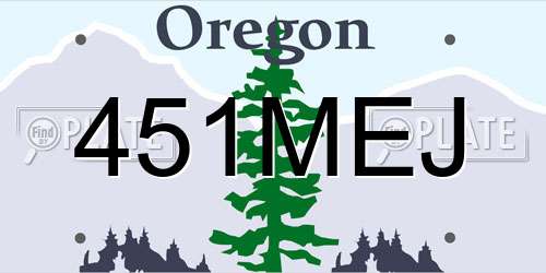 451MEJ Oregon License Plate