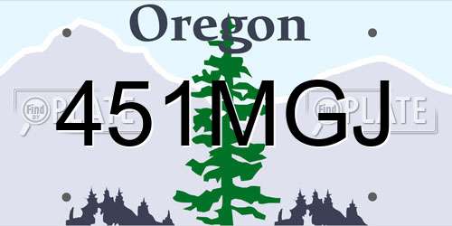 451MGJ Oregon License Plate