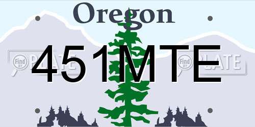 451MTE Oregon License Plate