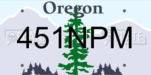 451NPM Oregon License Plate