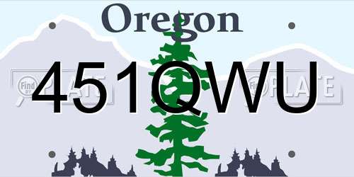 451QWU Oregon License Plate