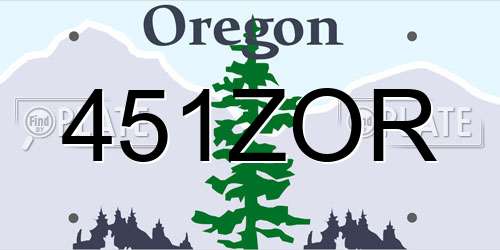 451ZOR Oregon License Plate