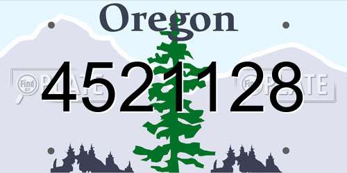 4521128 Oregon License Plate