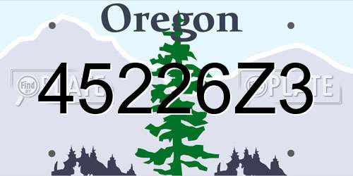 45226Z3 Oregon License Plate