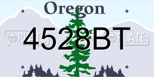4528BT Oregon License Plate