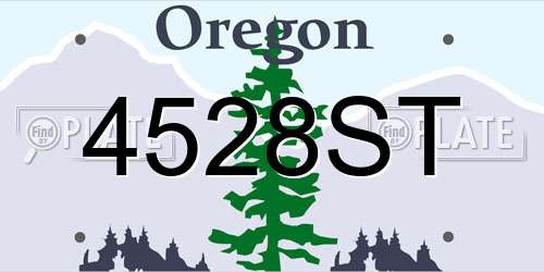 4528ST Oregon License Plate