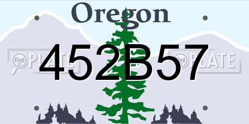 452B57 Oregon License Plate