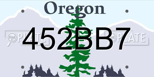 452BB7 Oregon License Plate