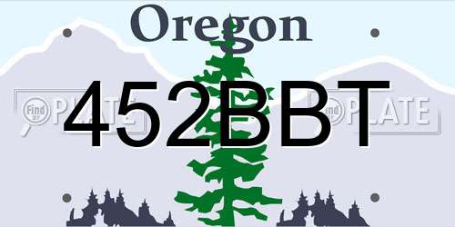452BBT Oregon License Plate