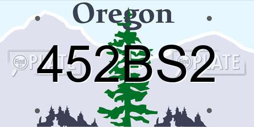 452BS2 Oregon License Plate