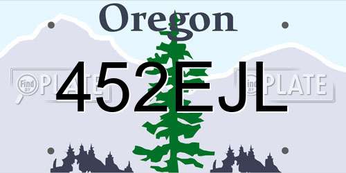 452EJL Oregon License Plate