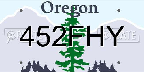 452FHY Oregon License Plate