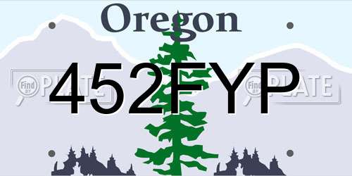 452FYP Oregon License Plate