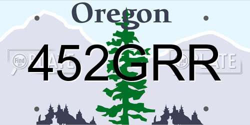 452GRR Oregon License Plate