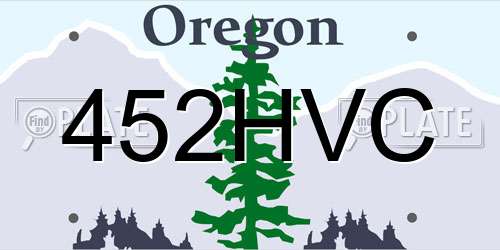 452HVC Oregon License Plate