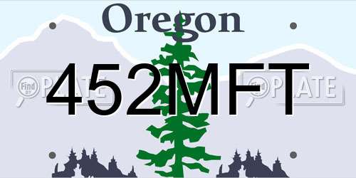 452MFT Oregon License Plate