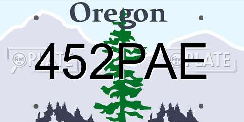 452PAE Oregon License Plate