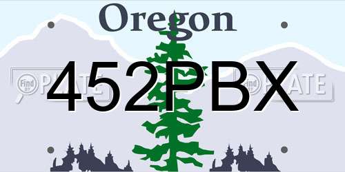 452PBX Oregon License Plate