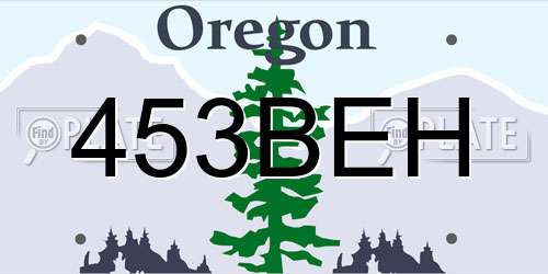 453BEH Oregon License Plate