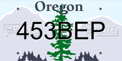 453BEP Oregon License Plate