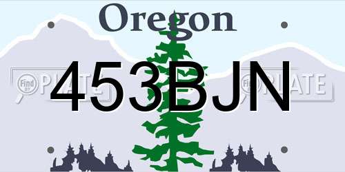 453BJN Oregon License Plate