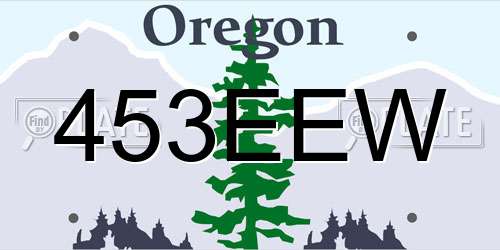 453EEW Oregon License Plate