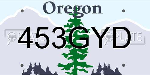 453GYD Oregon License Plate