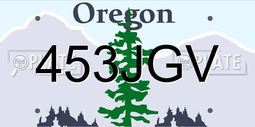 453JGV Oregon License Plate
