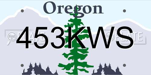 453KWS Oregon License Plate