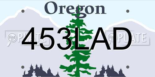453LAD Oregon License Plate