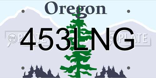 453LNG Oregon License Plate
