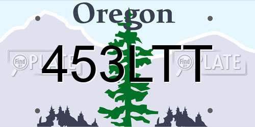 453LTT Oregon License Plate