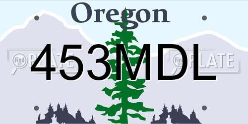 453MDL Oregon License Plate