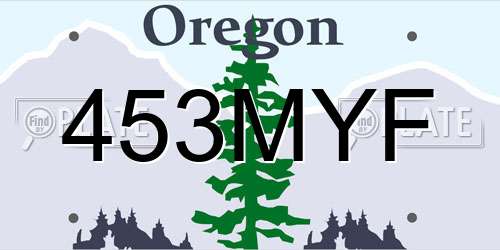 453MYF Oregon License Plate