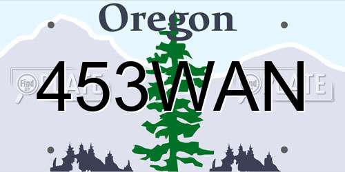 453WAN Oregon License Plate